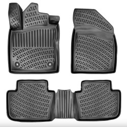 CAR RUBBER FLOOR MATS BLACK 3D MG 4 EV (2022-...) RIZLINE