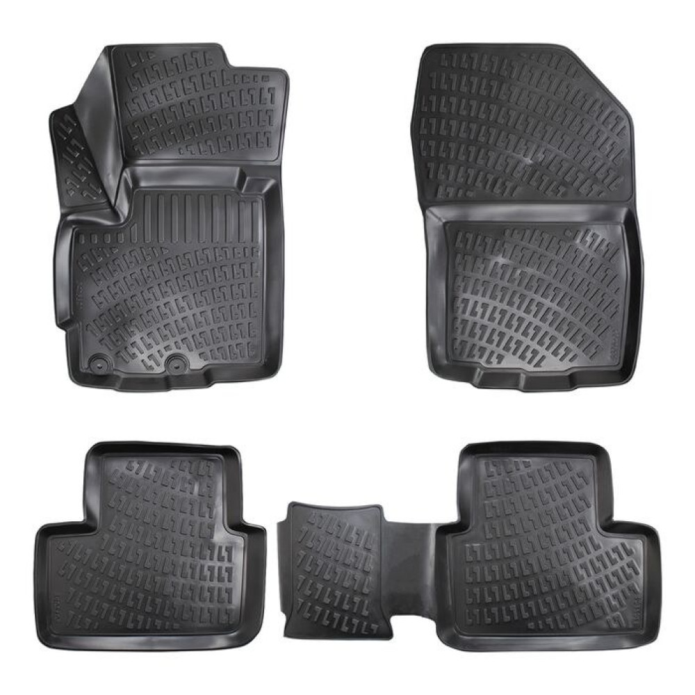 CAR RUBBER FLOOR MATS BLACK 3D  MITSUBISHI ASX (2010-...) RIZLINE