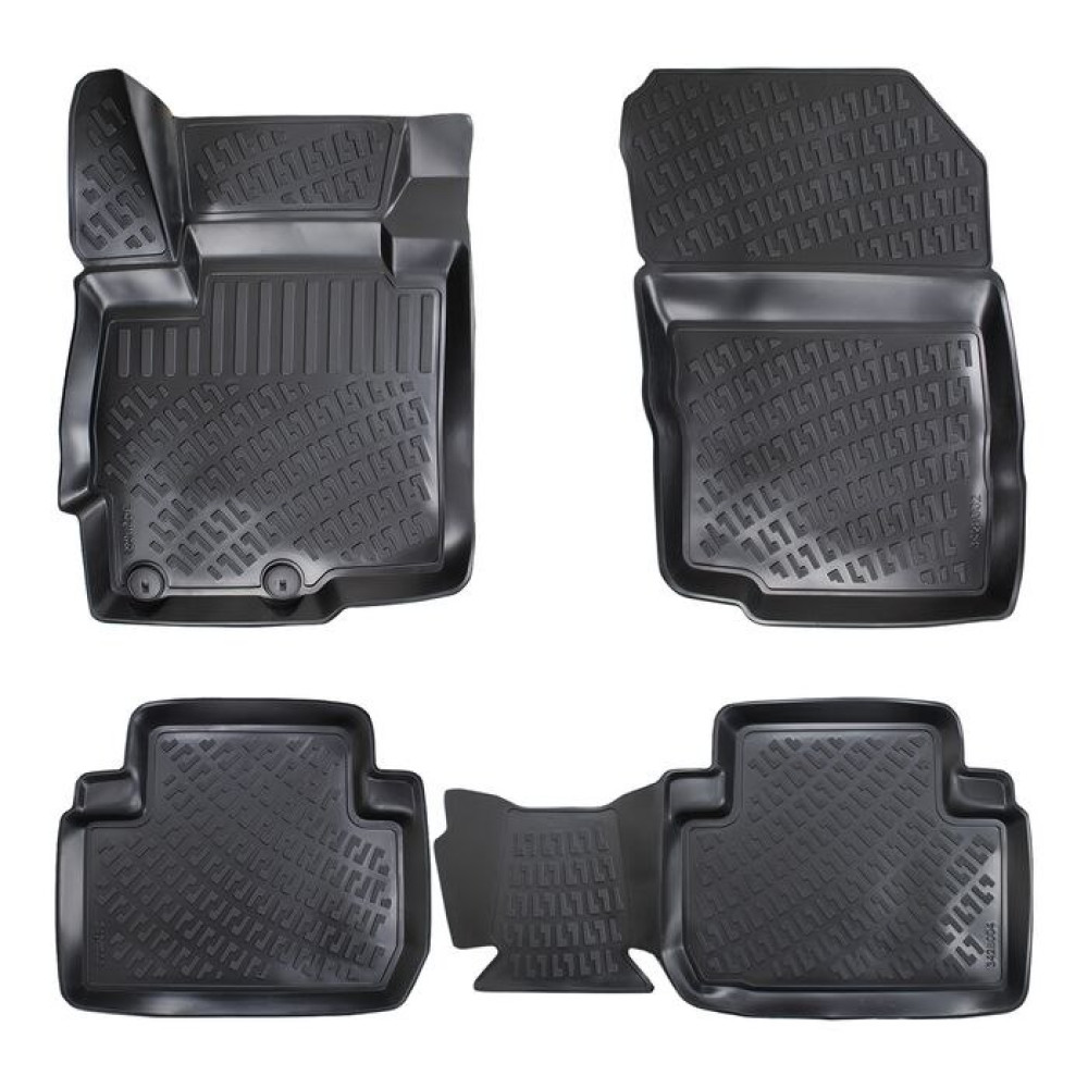 CAR RUBBER FLOOR MATS BLACK 3D MITSUBISHI ECLIPSE CROSS (2018-...) RIZLINE
