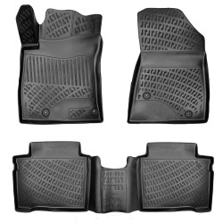 CAR RUBBER FLOOR MATS BLACK 3D KIA NIRO II Hybrid (2022-...) RIZLINE