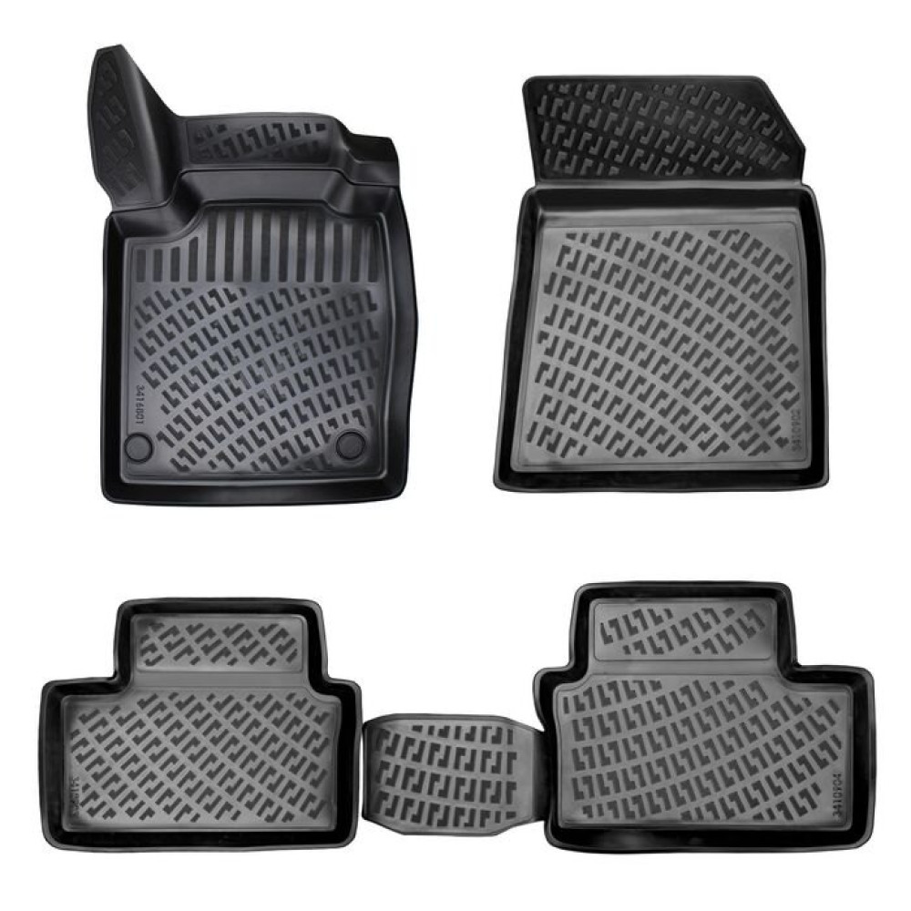 CAR RUBBER FLOOR MATS BLACK 3D NISSAN JUKE II (2019-...) RIZLINE