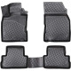CAR RUBBER FLOOR MATS BLACK 3D NISSAN QASHQAI I (2006-2013) RIZLINE