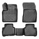 CAR RUBBER FLOOR MATS BLACK 3D NISSAN QASHQAI III (2021-...) RIZLINE