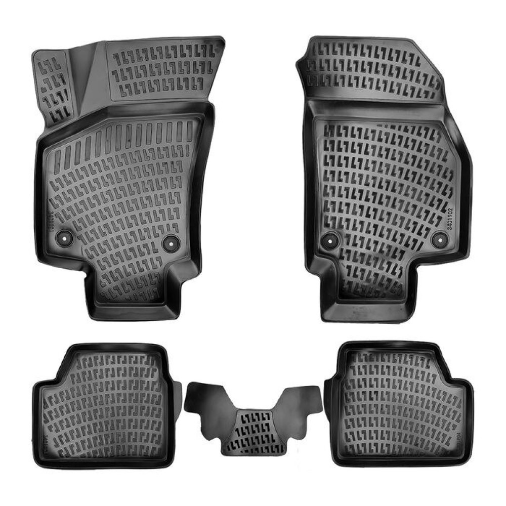 CAR RUBBER FLOOR MATS BLACK 3D OPEL ASTRA H (2004 -2009) RIZLINE