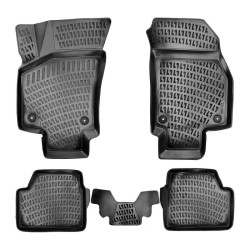 CAR RUBBER FLOOR MATS BLACK 3D OPEL ASTRA H (2004 -2009) RIZLINE