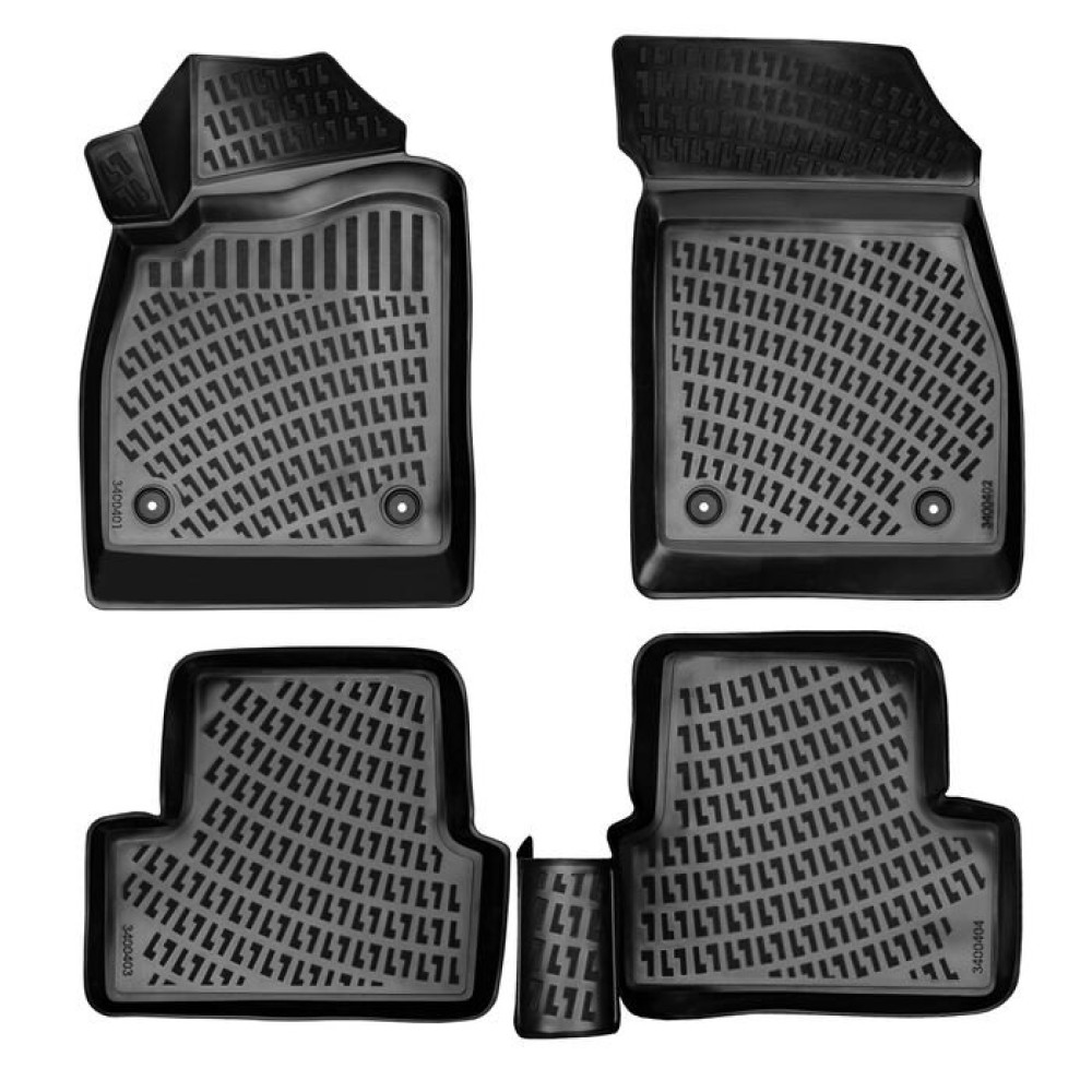 CAR RUBBER FLOOR MATS BLACK 3D OPEL ASTRA J (2009-2015) RIZLINE
