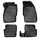 CAR RUBBER FLOOR MATS BLACK 3D OPEL CORSA E (2014 - 2019) RIZLINE