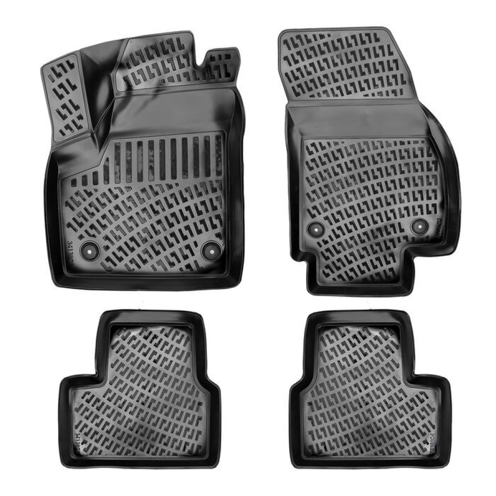 CAR RUBBER FLOOR MATS BLACK 3D OPEL MERIVA B (2010-2017) RIZLINE