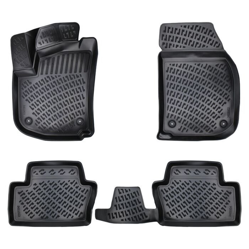 CAR RUBBER FLOOR MATS BLACK 3D OPEL ZAFIRA B (2005-2014) RIZLINE