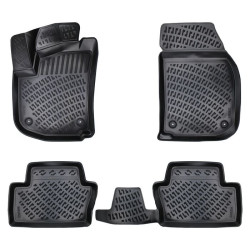 CAR RUBBER FLOOR MATS BLACK 3D OPEL ZAFIRA B (2005-2014) RIZLINE