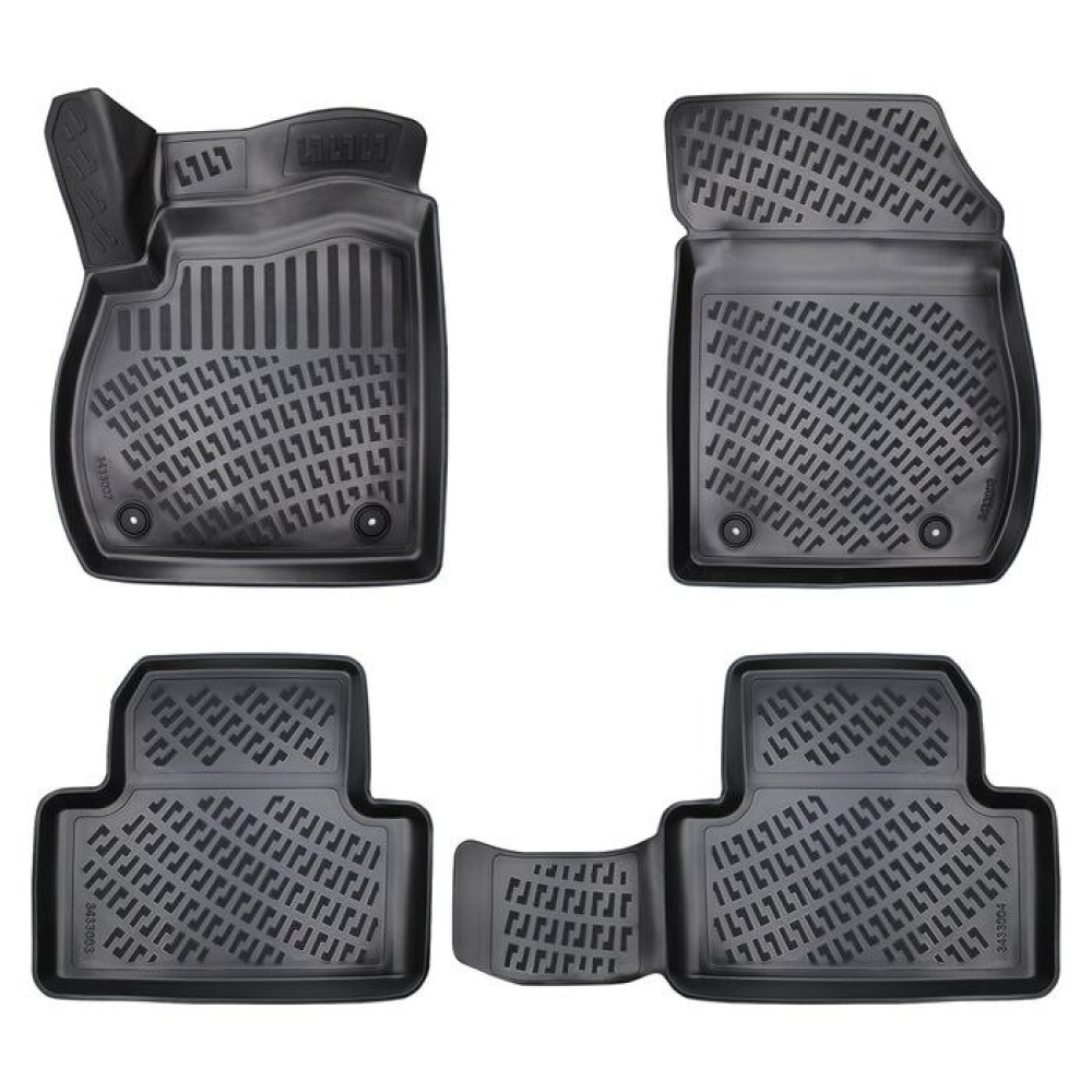 CAR RUBBER FLOOR MATS BLACK 3D OPEL ZAFIRA C (2011-2019) RIZLINE