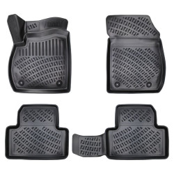 CAR RUBBER FLOOR MATS BLACK 3D OPEL ZAFIRA C (2011-2019) RIZLINE