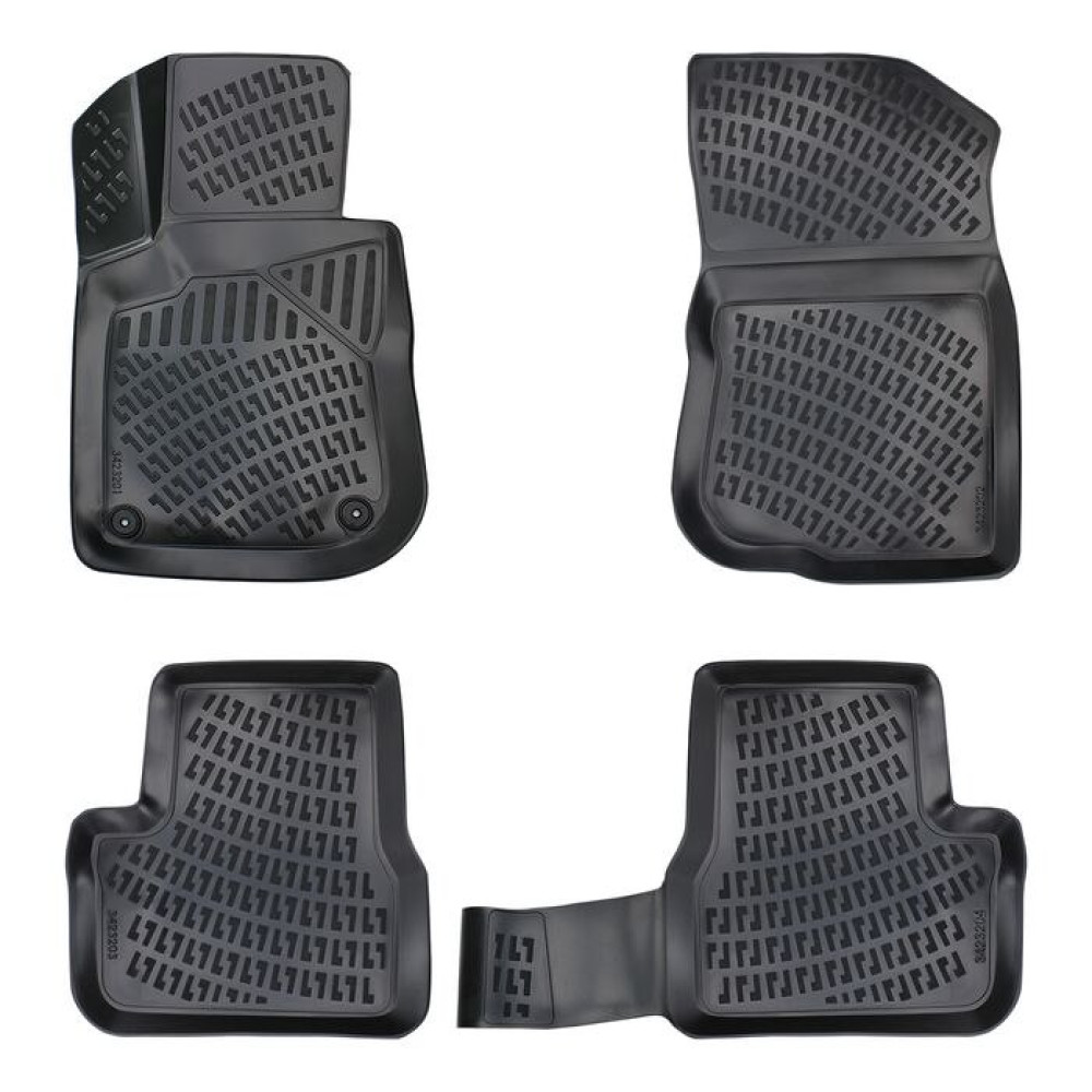 CAR RUBBER FLOOR MATS BLACK 3D PEUGEOT 2008 (2013-2019) RIZLINE
