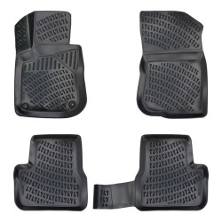 CAR RUBBER FLOOR MATS BLACK 3D PEUGEOT 2008 (2013-2019) RIZLINE