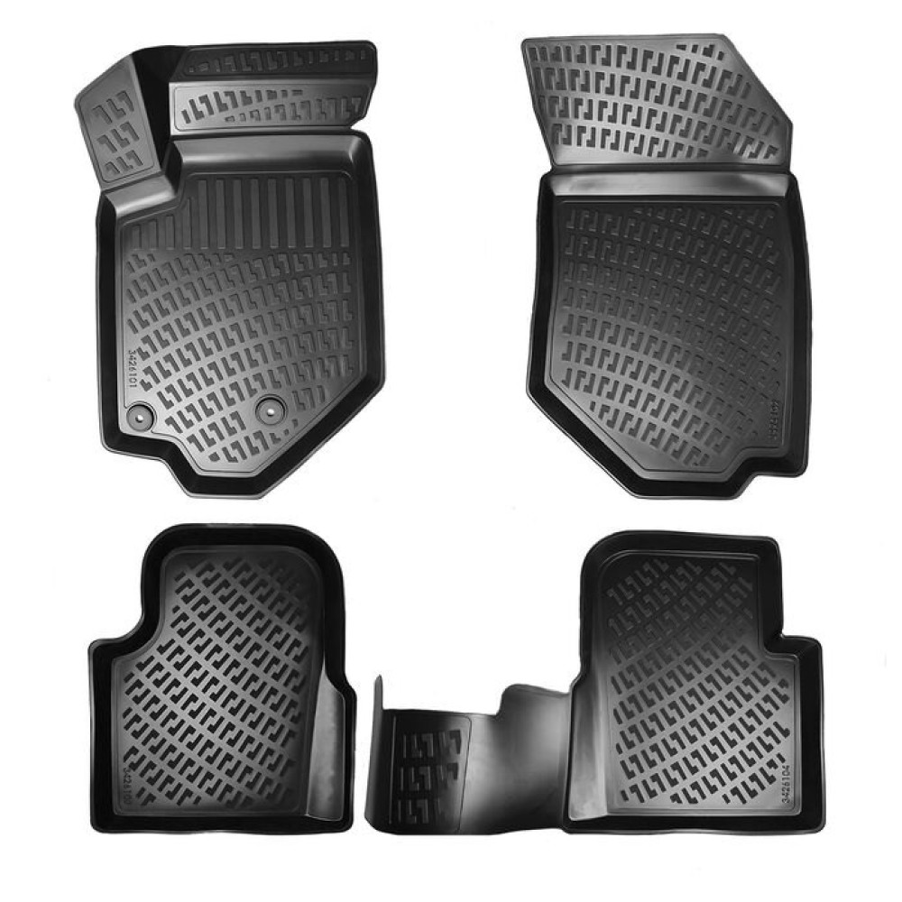 CAR RUBBER FLOOR MATS BLACK 3D PEUGEOT 2008 II (2019-...) RIZLINE