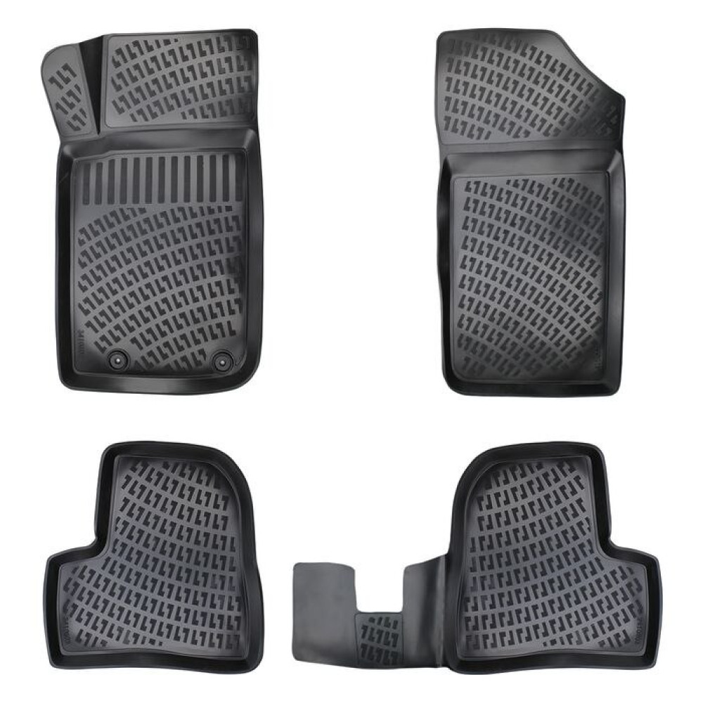 CAR RUBBER FLOOR MATS BLACK 3D PEUGEOT 206 (1998-2009) RIZLINE