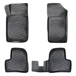 CAR RUBBER FLOOR MATS BLACK 3D PEUGEOT 206 (1998-2009) RIZLINE