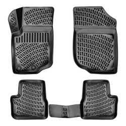 CAR RUBBER FLOOR MATS BLACK 3D PEUGEOT 207 (2006-2013) RIZLINE