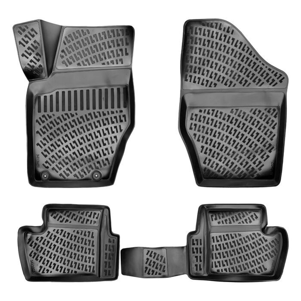 CAR RUBBER FLOOR MATS BLACK 3D PEUGEOT 307 (2001-2014)  RIZLINE