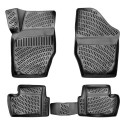 CAR RUBBER FLOOR MATS BLACK 3D PEUGEOT 307 (2001-2014)  RIZLINE