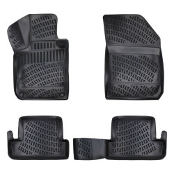 CAR RUBBER FLOOR MATS BLACK 3D PEUGEOT 308 II HB (2013-...) RIZLINE