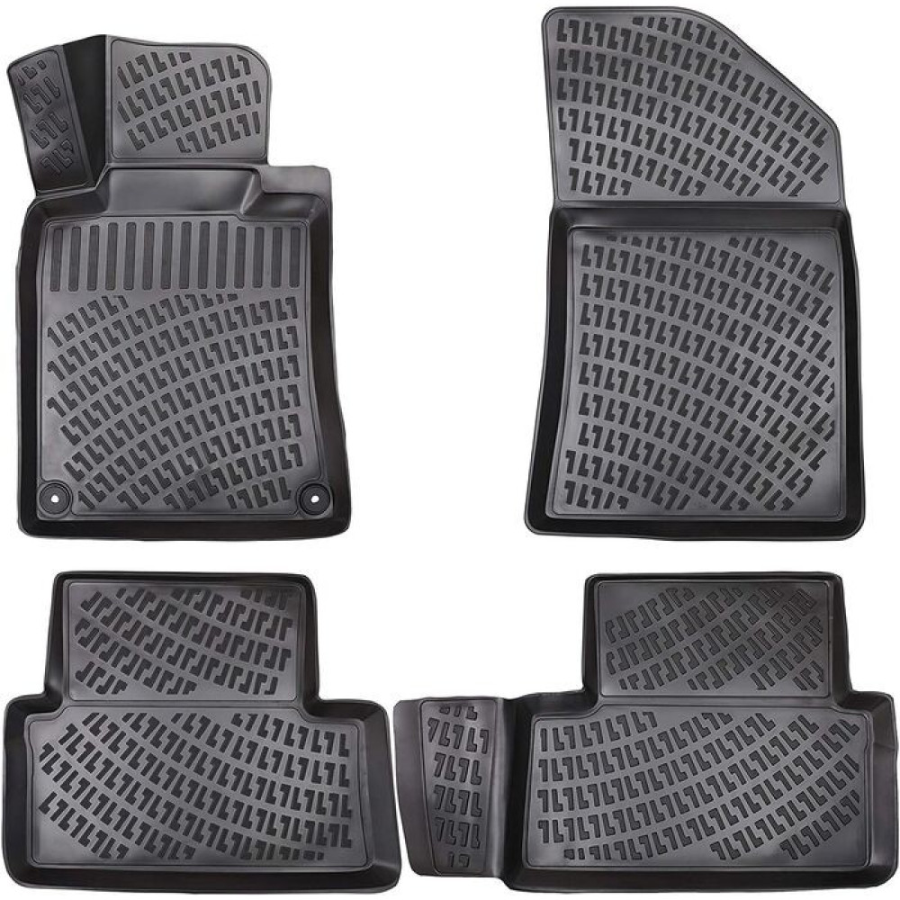 CAR RUBBER FLOOR MATS BLACK 3D PEUGEOT 508 (2010-2018) RIZLINE