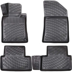 CAR RUBBER FLOOR MATS BLACK 3D PEUGEOT 508 (2010-2018) RIZLINE