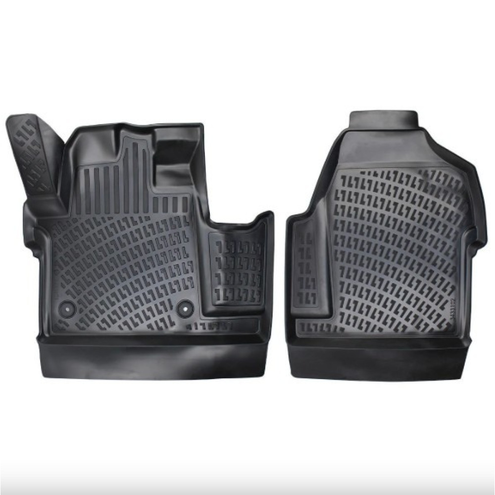 CAR RUBBER FLOOR MATS BLACK 3D PEUGEOT EXPERT (2017-...) RIZLINE