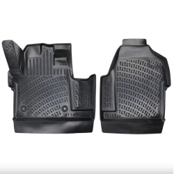 CAR RUBBER FLOOR MATS BLACK 3D PEUGEOT EXPERT (2017-...) RIZLINE
