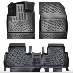 CAR RUBBER FLOOR MATS BLACK 3D OPEL COMBO (2019-...) RIZLINE