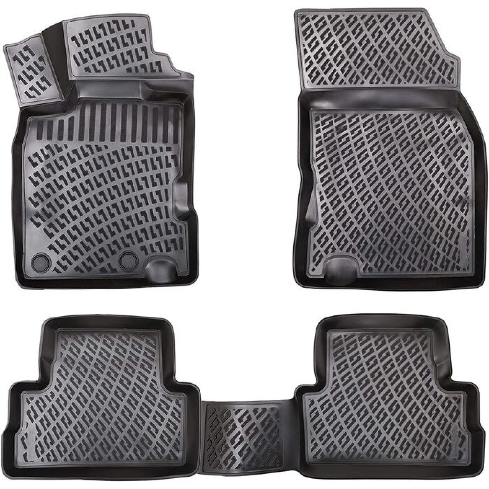CAR RUBBER FLOOR MATS BLACK 3D RENAULT KADJAR (2015 -2021) RIZLINE