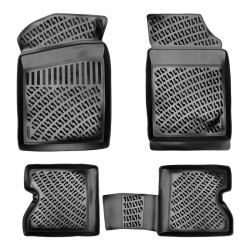 CAR RUBBER FLOOR MATS BLACK 3D RENAULT KANGOO I (1997-2007) RIZLINE