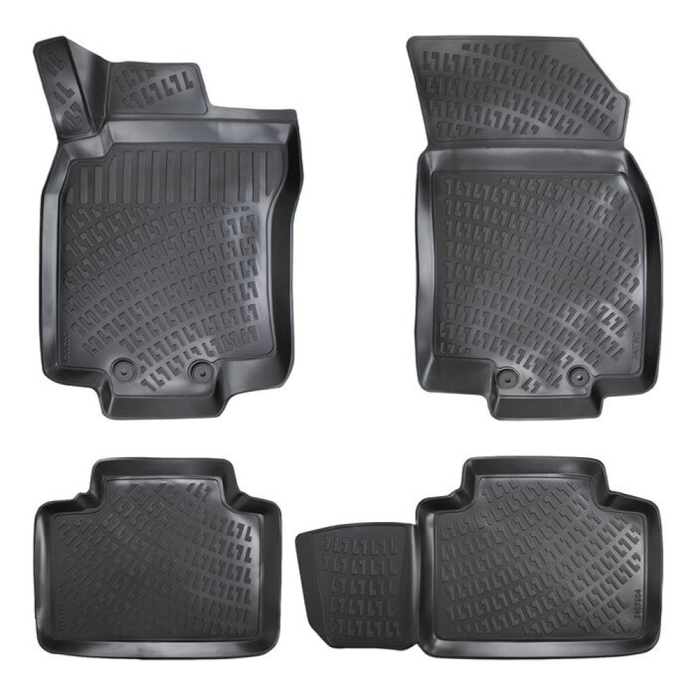 CAR RUBBER FLOOR MATS BLACK 3D RENAULT KOLEOS II (2016-...) RIZLINE