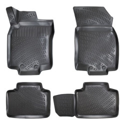 CAR RUBBER FLOOR MATS BLACK 3D RENAULT KOLEOS II (2016-...) RIZLINE