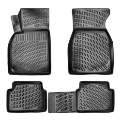 CAR RUBBER FLOOR MATS BLACK 3D RENAULT MEGANE II (2002-2009) RIZLINE