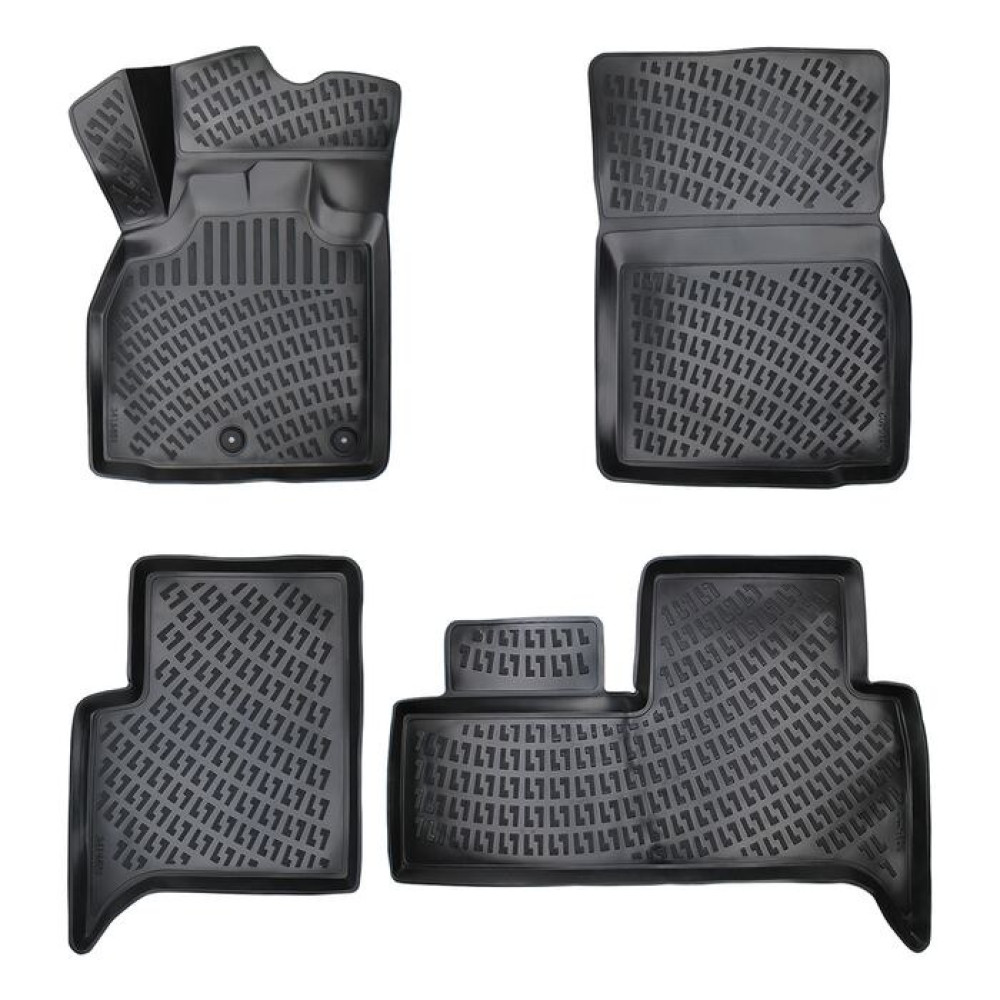 CAR RUBBER FLOOR MATS BLACK 3D RENAULT SCENIC III (2009 -2016) RIZLINE