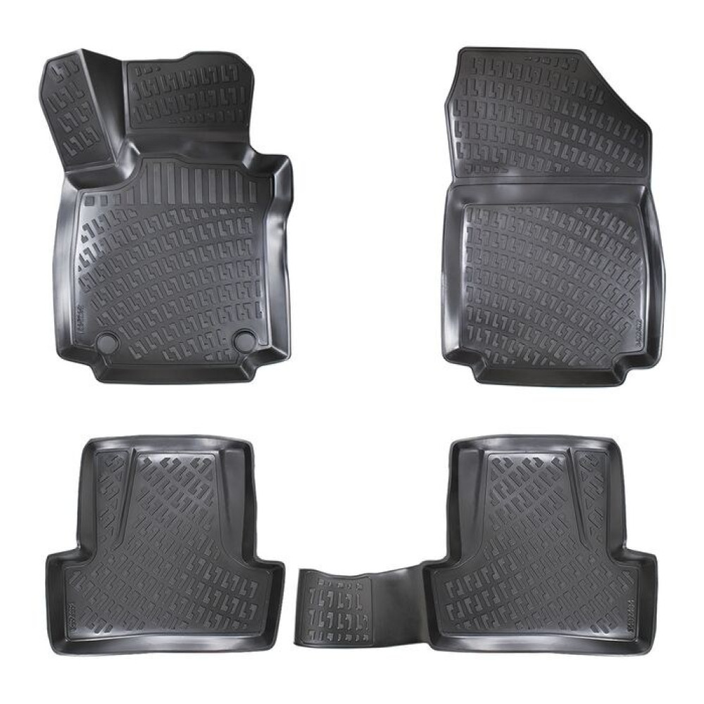 CAR RUBBER FLOOR MATS BLACK 3D RENAULT CAPTUR  (2013 -2019) RIZLINE