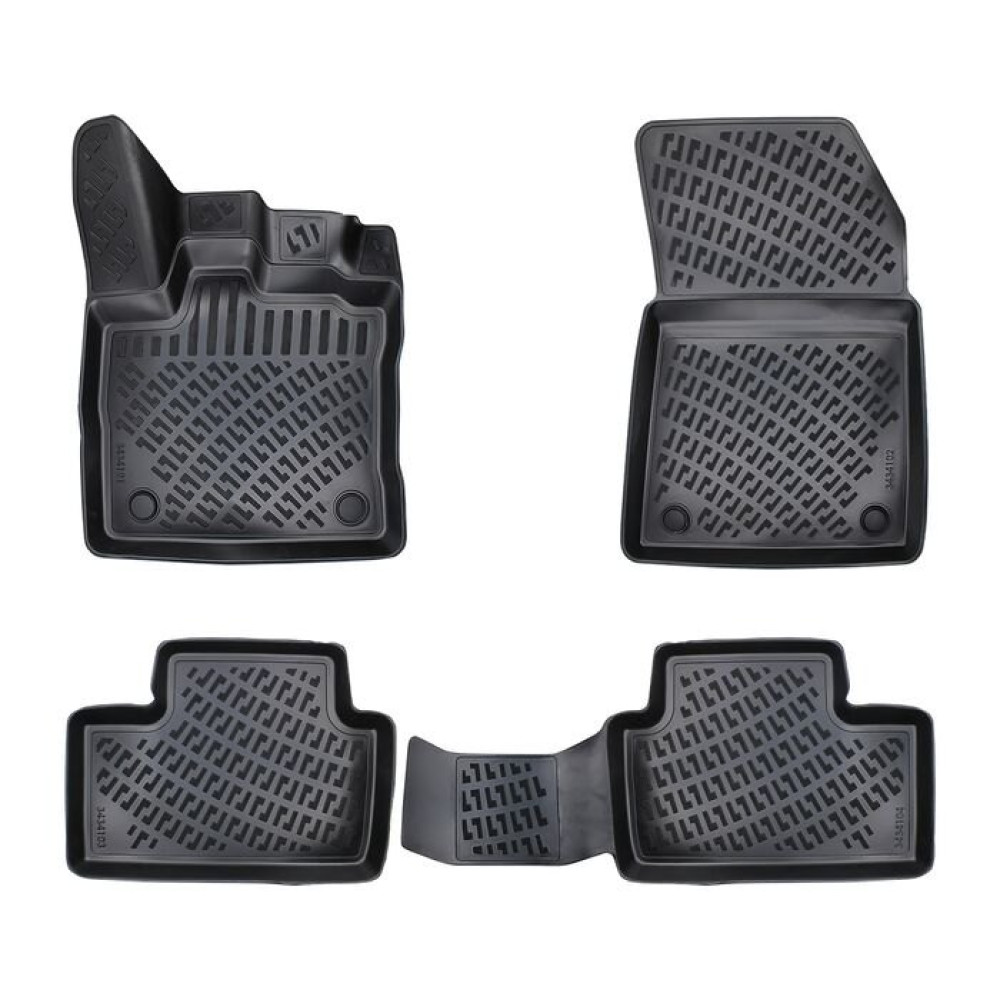 CAR RUBBER FLOOR MATS BLACK 3D RENAULT CAPTUR II (2019-...) RIZLINE
