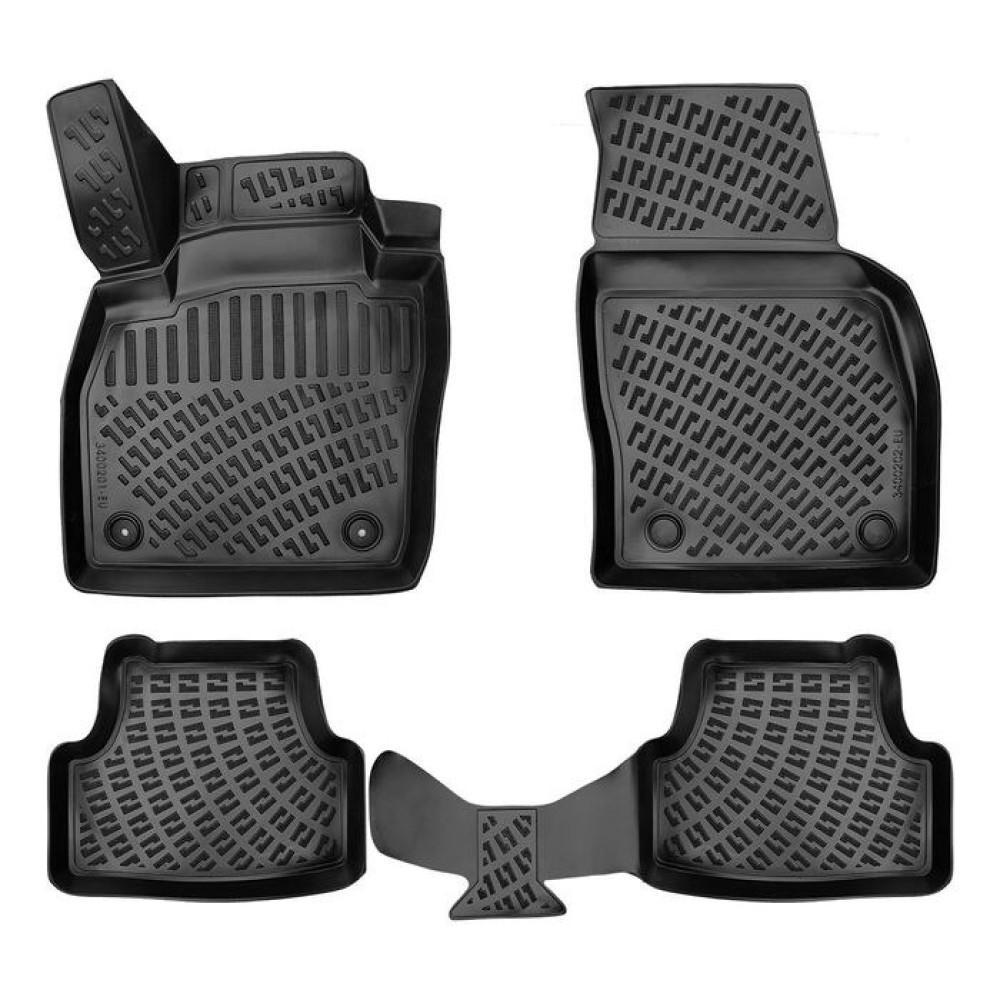 CAR RUBBER FLOOR MATS BLACK 3D SEAT ARONA (2017-...) RIZLINE