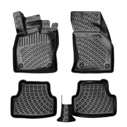 CAR RUBBER FLOOR MATS BLACK 3D SKODA KAROQ (2017-...) RIZLINE