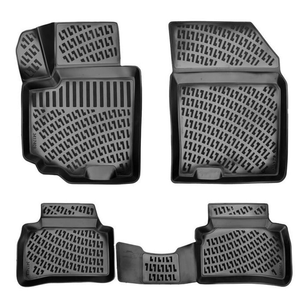 CAR RUBBER FLOOR MATS BLACK 3D SUZUKI VITARA (2015-...) RIZLINE