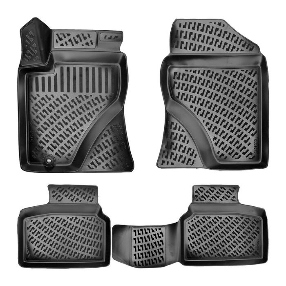 CAR RUBBER FLOOR MATS BLACK 3D TOYOTA AVENSIS II (2003-2009) RIZLINE