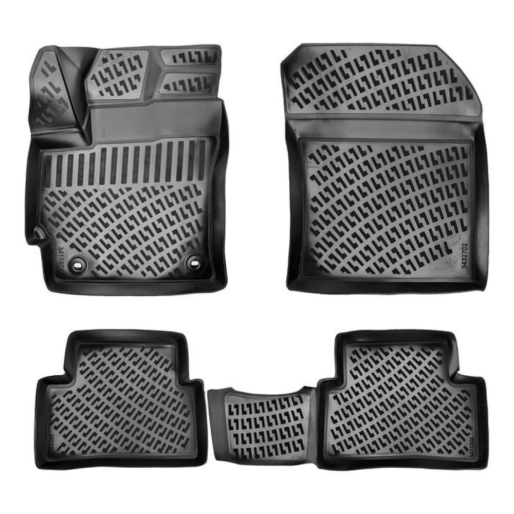 CAR RUBBER FLOOR MATS BLACK 3D TOYOTA COROLLA HB (2018-...) RIZLINE