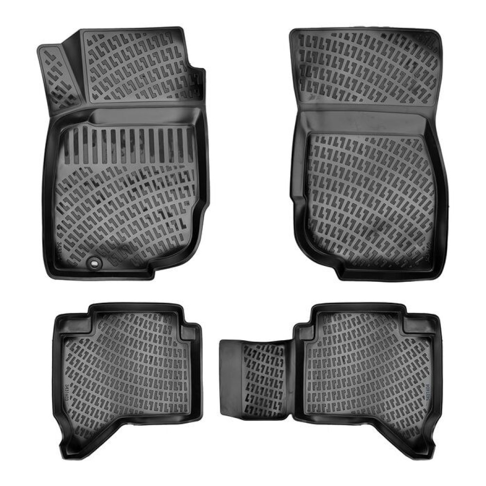 CAR RUBBER FLOOR MATS BLACK 3D TOYOTA HILUX (2005-2015)  RIZLINE