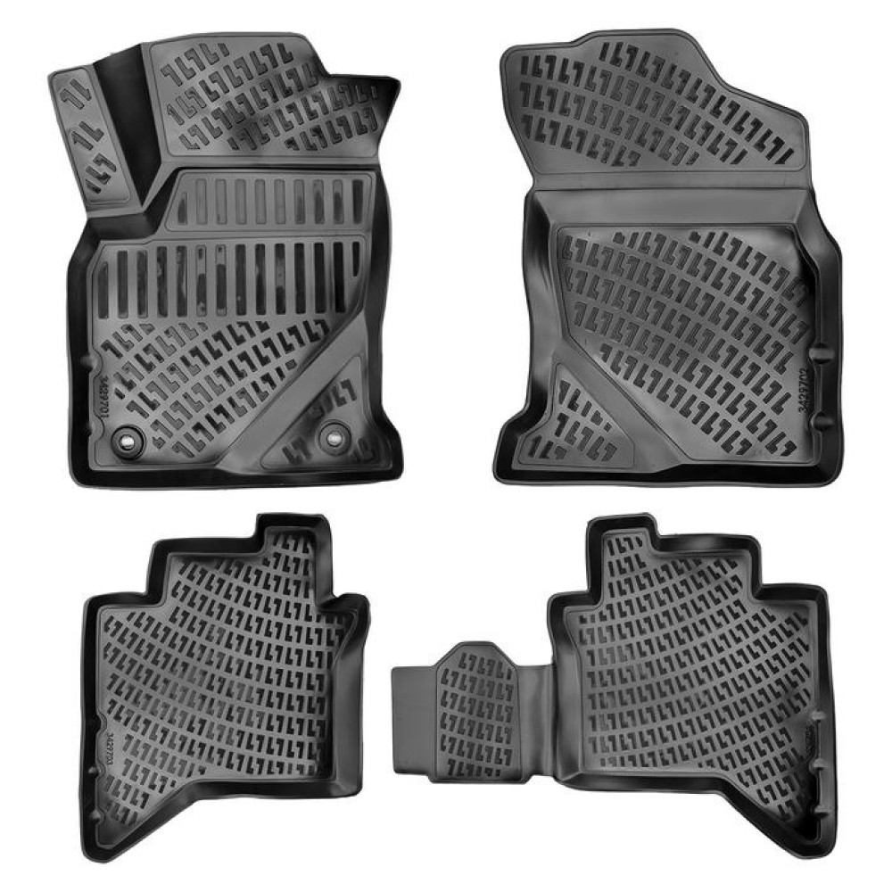 CAR RUBBER FLOOR MATS BLACK 3D TOYOTA HILUX (2015-...) RIZLINE
