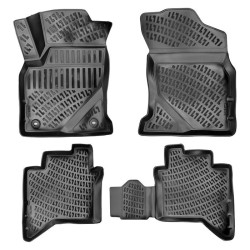 CAR RUBBER FLOOR MATS BLACK 3D TOYOTA HILUX (2015-...) RIZLINE