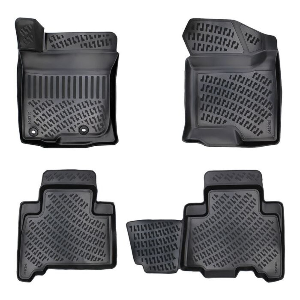 CAR RUBBER FLOOR MATS BLACK 3D TOYOTA LAND CRUISER J150 (2009-...) RIZLINE