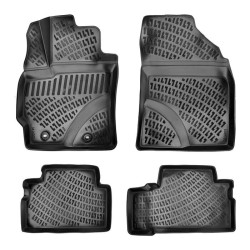 CAR RUBBER FLOOR MATS BLACK 3D TOYOTA VERSO (2009 -2018) RIZLINE