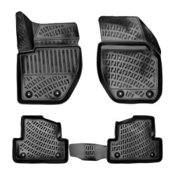 CAR RUBBER FLOOR MATS BLACK 3D VOLVO V40 II (2012-2019) RIZLINE