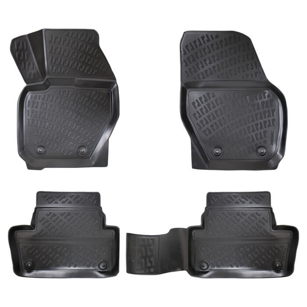CAR RUBBER FLOOR MATS BLACK 3D VOLVO XC60 (2008-2017) RIZLINE